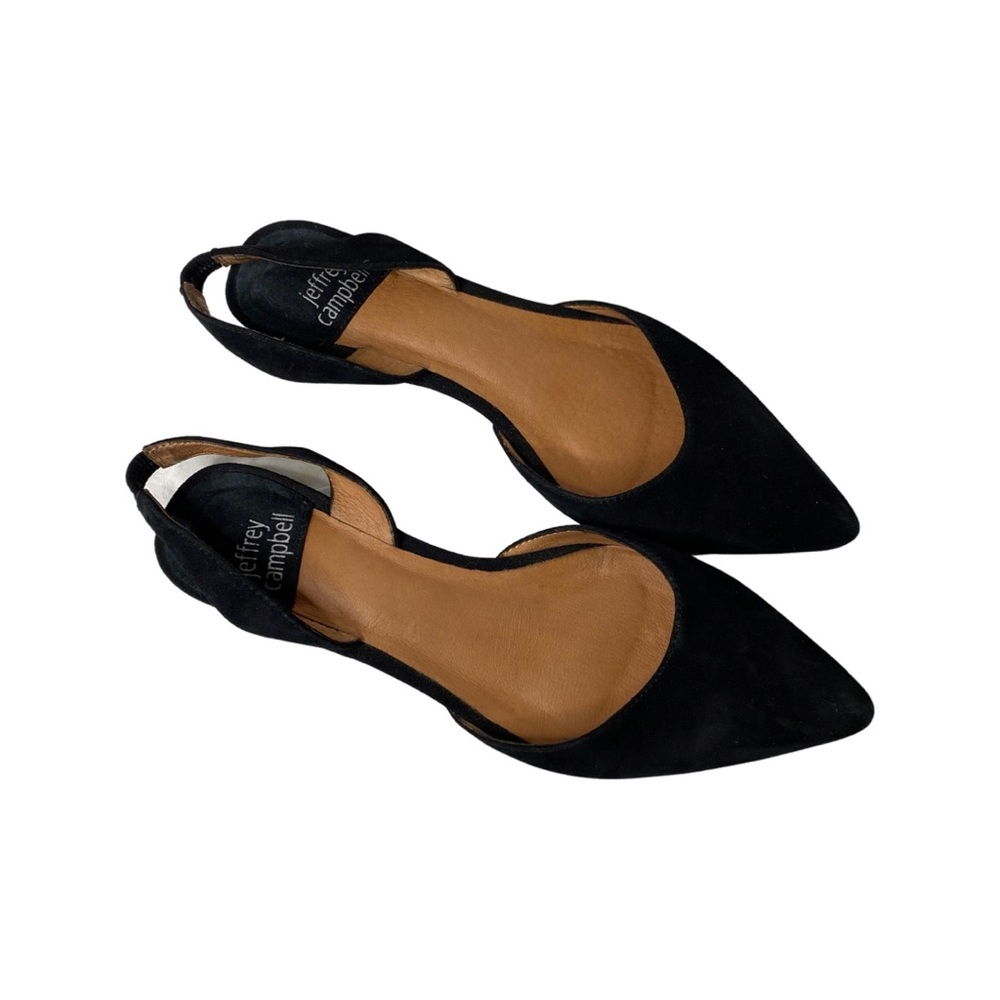 Jeffrey Campbell Black Suede Slingback Kitten Heels
